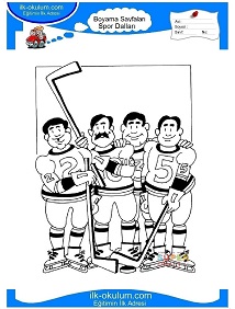Çocuklar İçin Buz-Hokeyi Boyama Sayfaları 